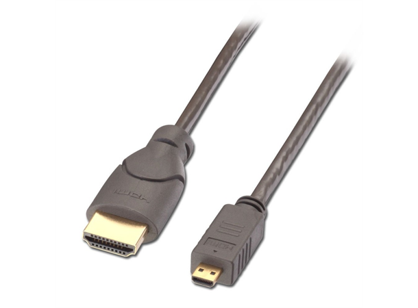 Lindy MicroHDMI - HDMI HEC -  0,5 m HDMI Kabel m/Ethernet Sort 4K